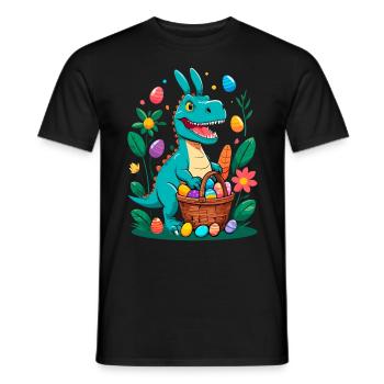 Iconic Easter Dinosaur Dinosaur Easter Bunny - Men's T-Shirt - black - Front - AI Model Male 178 light (178cm)