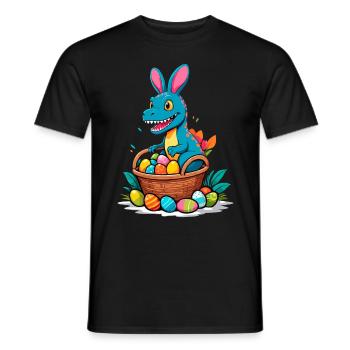 Dinosaure de Pâques emblématique Dinosaure lapin de Pâques - T-shirt homme - noir - Devant - AI Model Male 178 light (178cm)