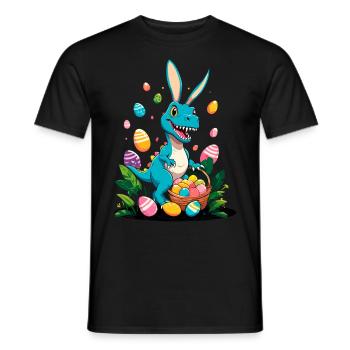 Ikonischer Ostersaurier Dinosaurier Osterhase - Männer T-Shirt - Schwarz - Vorne - AI Model Male 178 light (178cm)