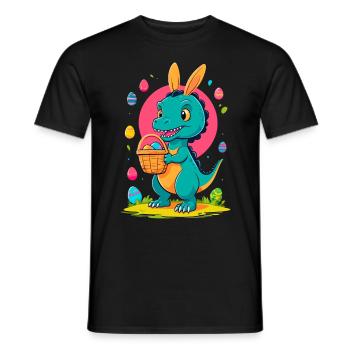 Iconic Easter Dinosaur Dinosaur Easter Bunny - Men's T-Shirt - black - Front - AI Model Male 178 light (178cm)
