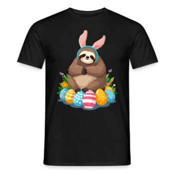 Lustiges Faultier Osterhase Ikonisches Ostern - Männer T-Shirt - Schwarz - Vorne - AI Model Male 178 light (178cm)