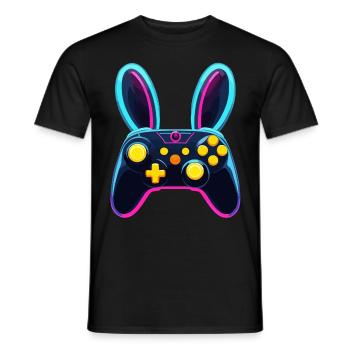 Lapin de Pâques Gamer & Gaming Streetwear Iconique - T-shirt homme - noir - Devant - AI Model Male 178 light (178cm)