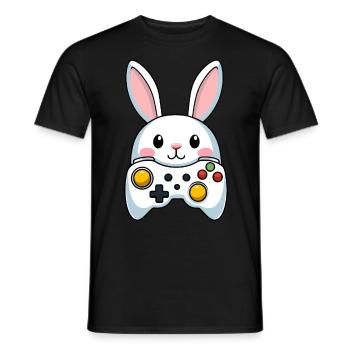 Easter Bunny Gamer Iconic Easter Gaming - Men's T-Shirt - black - Front - AI Model Male 178 light (178cm)