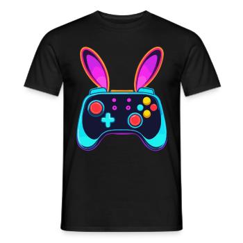 Lapin de Pâques Gamer & Gaming Streetwear Iconique - T-shirt homme - noir - Devant - AI Model Male 178 light (178cm)