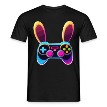 Lapin de Pâques Gamer Jeux de Pâques emblématiques - T-shirt homme - noir - Devant - AI Model Male 178 light (178cm)