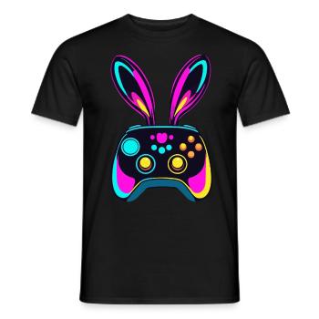 Lapin de Pâques Gamer - Gaming Streetwear Iconique - T-shirt homme - noir - Devant - AI Model Male 178 light (178cm)