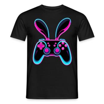 Osterhase Gamer Ikonisches Ostern Gaming - Männer T-Shirt - Schwarz - Vorne - AI Model Male 178 light (178cm)