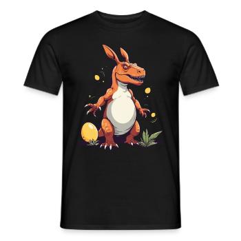 Iconic Easter Dinosaur and Dinosaur Easter Bunny - Men's T-Shirt - black - Front - AI Model Male 178 light (178cm)