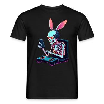 Lapin de Pâques Gamer et Design de streetwear de jeu - T-shirt homme - noir - Devant - AI Model Male 178 light (178cm)
