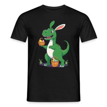 Dinosaure de Pâques emblématique Dinosaure lapin de Pâques - T-shirt homme - noir - Devant - AI Model Male 178 light (178cm)