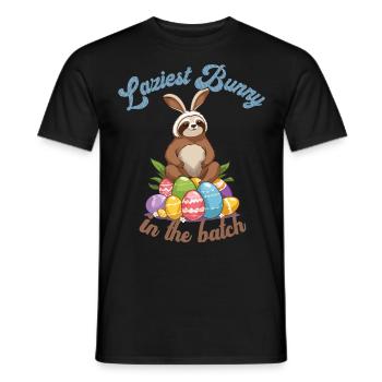 Drôle de dicton paresseux lapin de Pâques douce Pâques - T-shirt homme - noir - Devant - AI Model Male 178 light (178cm)