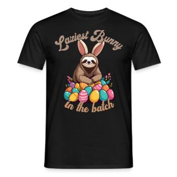 Drôle de dicton Mignon Pâques paresseux paresseux paresseux - T-shirt homme - noir - Devant - AI Model Male 178 light (178cm)