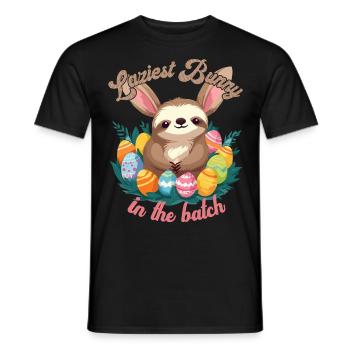 Drôle de dicton paresseux lapin de Pâques douce Pâques - T-shirt homme - noir - Devant - AI Model Male 178 light (178cm)