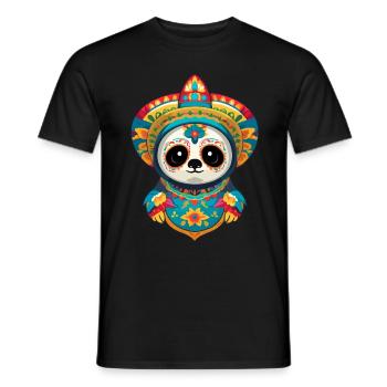 Faultier Ikonischer Zuckerschädel Mexiko - Männer T-Shirt - Schwarz - Vorne - AI Model Male 178 light (178cm)