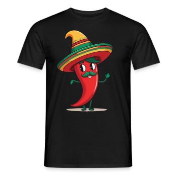 Aesthetic Chili Pepper Chili Streetwear Hot - Men's T-Shirt - black - Front - AI Model Male 178 light (178cm)