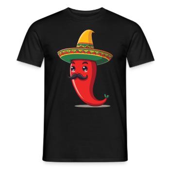 Aesthetic Chili Streetwear Mexican Hot Style - Men's T-Shirt - black - Front - AI Model Male 178 light (178cm)