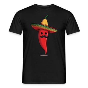 Aesthetic Chili Pepper Chili Streetwear Hot - Men's T-Shirt - black - Front - AI Model Male 178 light (178cm)