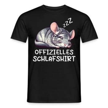 Offizielles Schlafshirt Chinchilla Chinchillas - Männer T-Shirt - Schwarz - Vorne - AI Model Male 178 light (178cm)