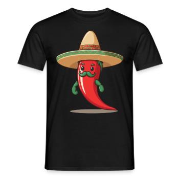 Aesthetic Chili Pepper Chili Streetwear Hot - Men's T-Shirt - black - Front - AI Model Male 178 light (178cm)
