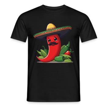 Aesthetic Chili Pepper Chili Streetwear Hot - Men's T-Shirt - black - Front - AI Model Male 178 light (178cm)