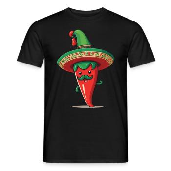 Aesthetic Chili Pepper Chili Streetwear Hot - Men's T-Shirt - black - Front - AI Model Male 178 light (178cm)
