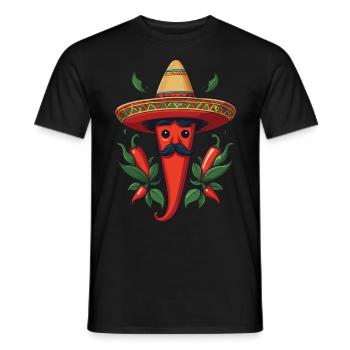 Aesthetics Chili Streetwear Mexican Hot - Men's T-Shirt - black - Front - AI Model Male 178 light (178cm)