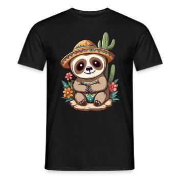 Paresseux emblématique Sugar Skull Mexique - T-shirt homme - noir - Devant - AI Model Male 178 light (178cm)