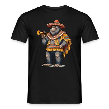 Sasquatch Bigfoot mexicain avec sombrero - T-shirt homme - noir - Devant - AI Model Male 178 light (178cm)