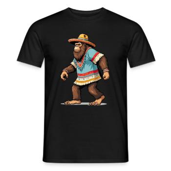 Mexicain Bigfoot Sasquatch Sombrero - T-shirt homme - noir - Devant - AI Model Male 178 light (178cm)