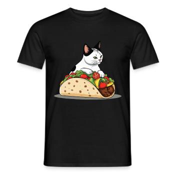 Taco Cat Cinco De Mayo Aesthetic Funny Food - Men's T-Shirt - black - Front - AI Model Male 178 light (178cm)