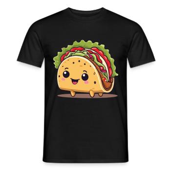 Kawaii Taco Cinco De Mayo Funny Design - T-shirt homme - noir - Devant - AI Model Male 178 light (178cm)
