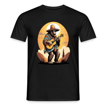 Bigfoot Mexikanischer Mariachi Gitarrenspieler - Männer T-Shirt - Schwarz - Vorne - AI Model Male 178 light (178cm)