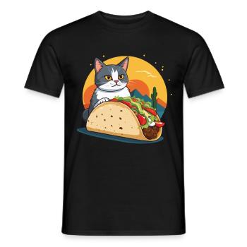Taco Cat Cinco De Mayo Funny Aesthetic Design - Men's T-Shirt - black - Front - AI Model Male 178 light (178cm)