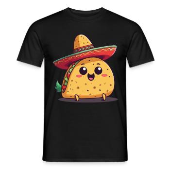 Kawaii Taco Tacos Mexicains Cinco De Mayo - T-shirt homme - noir - Devant - AI Model Male 178 light (178cm)
