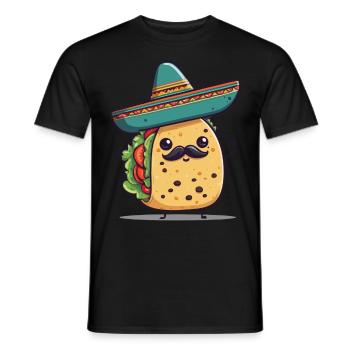 Fun Kawaii Taco Mexican Treats - Men's T-Shirt - black - Front - AI Model Male 178 light (178cm)