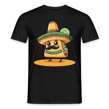 Drôle Kawaii Taco Cinco de Mayo Style - T-shirt homme - noir - Devant - AI Model Male 178 light (178cm)