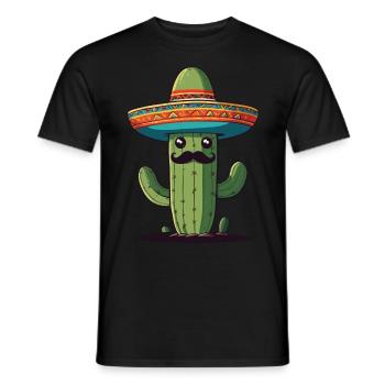 Cactus Fiesta Vacances Mexicaines Drôle - T-shirt homme - noir - Devant - AI Model Male 178 light (178cm)