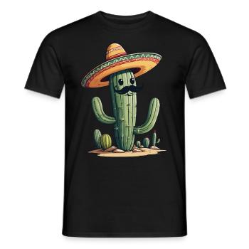 Cactus Fiesta Drôle De Vacances Mexicaines - T-shirt homme - noir - Devant - AI Model Male 178 light (178cm)