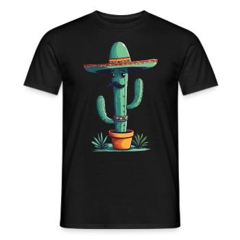 Cactus Fiesta Drôle De Vacances Mexicaines - T-shirt homme - noir - Devant - AI Model Male 178 light (178cm)