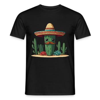 Cactus Fiesta Vacances Mexicaines Drôle - T-shirt homme - noir - Devant - AI Model Male 178 light (178cm)