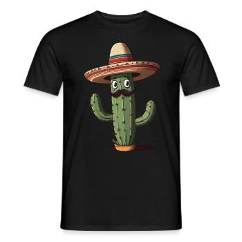 Cactus Fiesta Cactus avec Sombrero Funny Design - T-shirt homme - noir - Devant - AI Model Male 178 light (178cm)