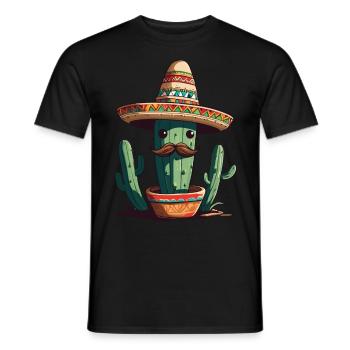Cactus Fiesta Vacances Mexicaines Drôle - T-shirt homme - noir - Devant - AI Model Male 178 light (178cm)