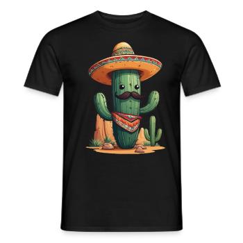 Cactus Fiesta Vacances Mexicaines Drôle - T-shirt homme - noir - Devant - AI Model Male 178 light (178cm)