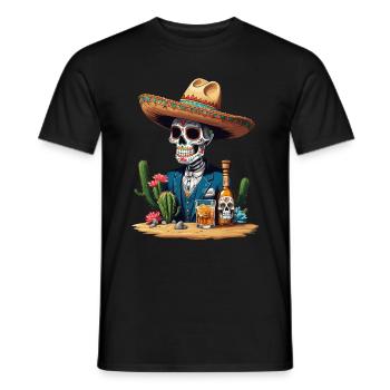 Zuckerschädel Ikonisches Mexiko Getränk Feiern - Männer T-Shirt - Schwarz - Vorne - AI Model Male 178 light (178cm)