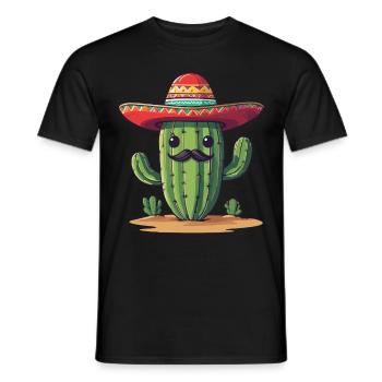 Cactus Fiesta Vacances Mexicaines Drôle - T-shirt homme - noir - Devant - AI Model Male 178 light (178cm)