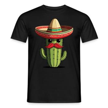 Cactus Fiesta Vacances Mexicaines Drôle - T-shirt homme - noir - Devant - AI Model Male 178 light (178cm)