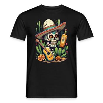 Tequila Skull Design Cinco De Mayo Mexique Célébration - T-shirt homme - noir - Devant - AI Model Male 178 light (178cm)