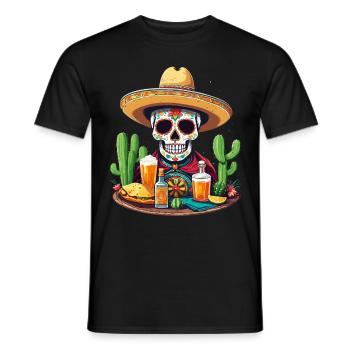 Tequila Skull Cinco De Mayo Mexique Célébration - T-shirt homme - noir - Devant - AI Model Male 178 light (178cm)
