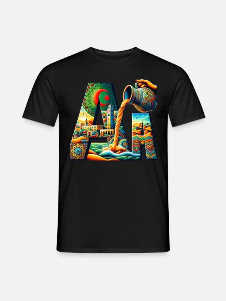 LES SYMBOLES DE LALGERIE - T-shirt homme - noir