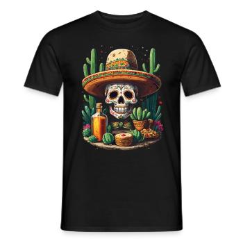 Tequila Drink Skull Cinco De Mayo Mexiko Feiern - Männer T-Shirt - Schwarz - Vorne - AI Model Male 178 light (178cm)